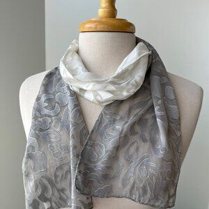 Hand Dyed Silk Rayon Scarf: Botanical Leaves, Natural Dyes